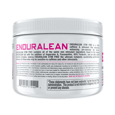 Enduralean supplement container with label on a white background