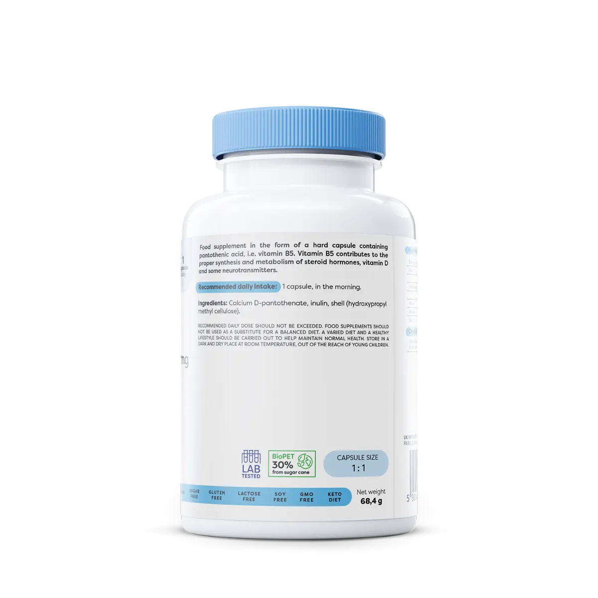 OSAVI Vitamin B5 Pantothenic Acid, 200mg