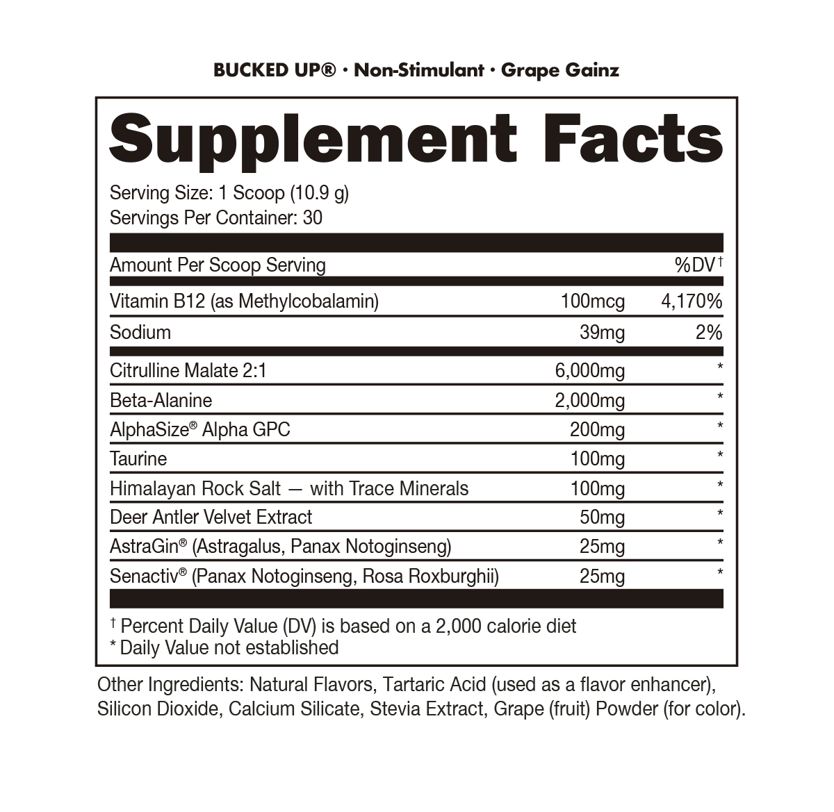 Bucked Up Non-Stimulant Pre-Workout