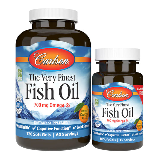 Carlson Labs The Very Finest Fish Oil - 700mg Omega-3s - 120 + 30 softgels