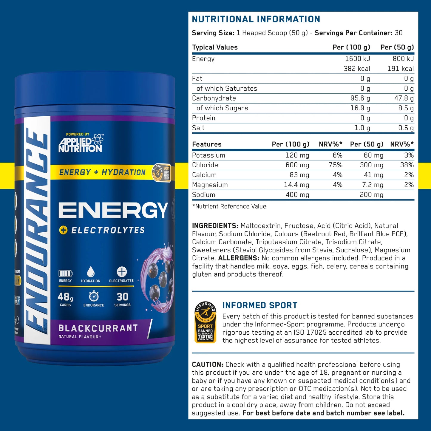Applied Nutrition Endurance Carb & Electrolyte Energy 1.5kg image 5