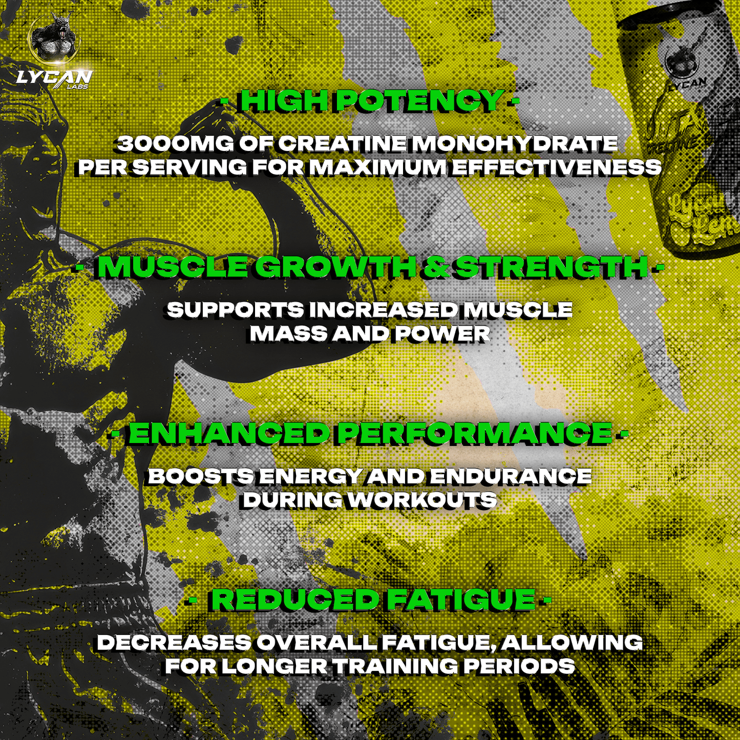 Lycan Labs Untamed Creatine Gummies – Lemon (300g, 90 Gummies) image 4