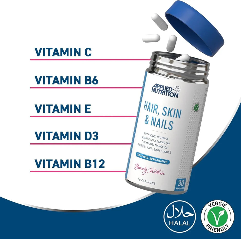 Applied Nutrition Hair Skin and Nails Collagen Capsules