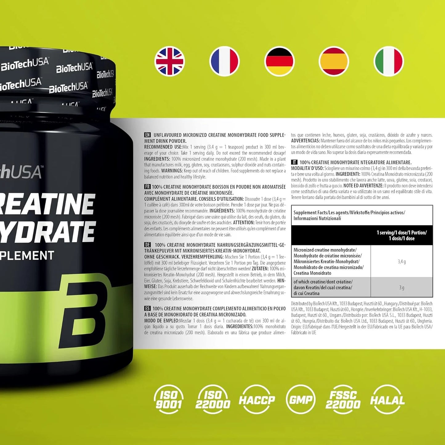 BiotechUSA 100% Creatine Monohydrate
