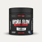 Black container of Conteh Sports Hydra Flow supplement on a light gray background