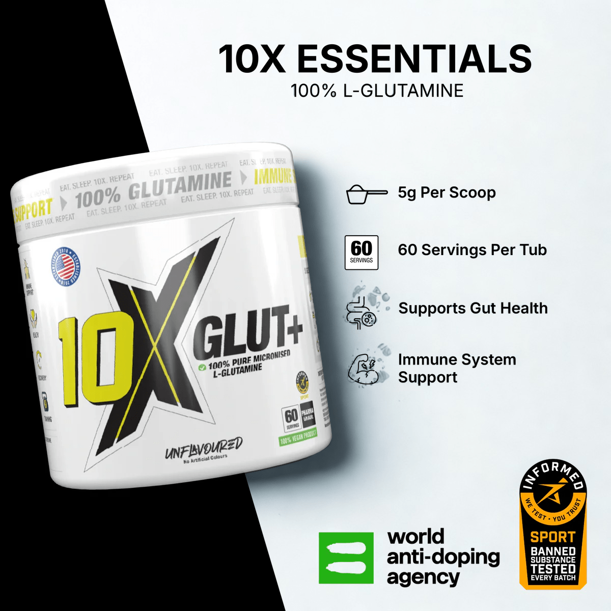 10X Athletic GLUT+ 300g