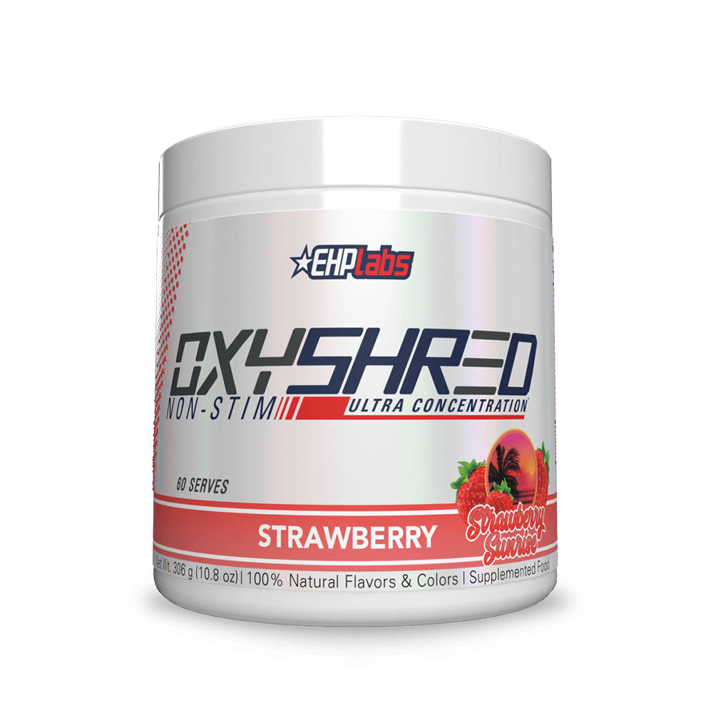 OxyShred supplement container with ExoLabs branding on a white background