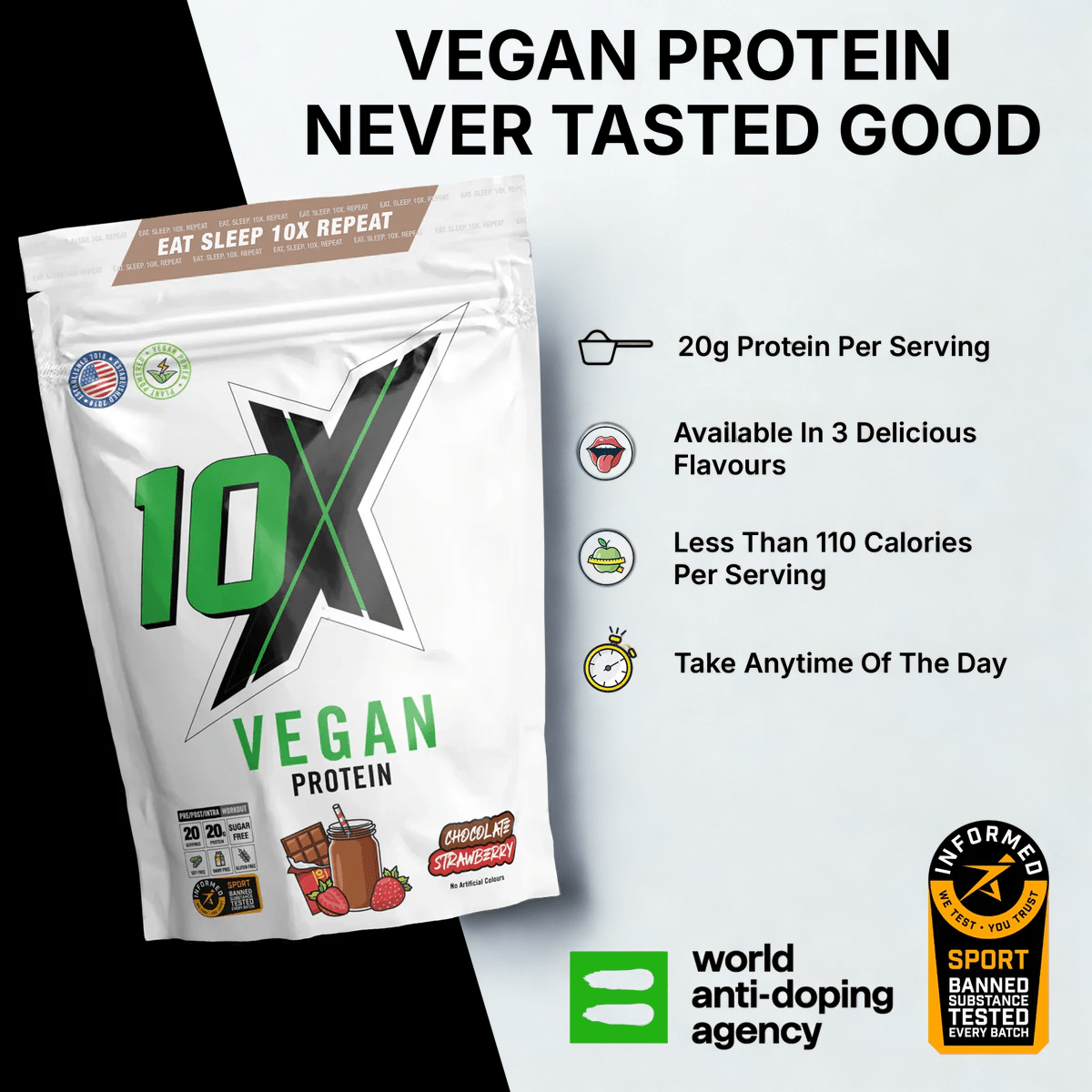 10X Athletic Vegan Protein 540g