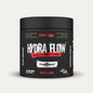 Black container of Conteh Sports Hydra Flow supplement on a light gray background
