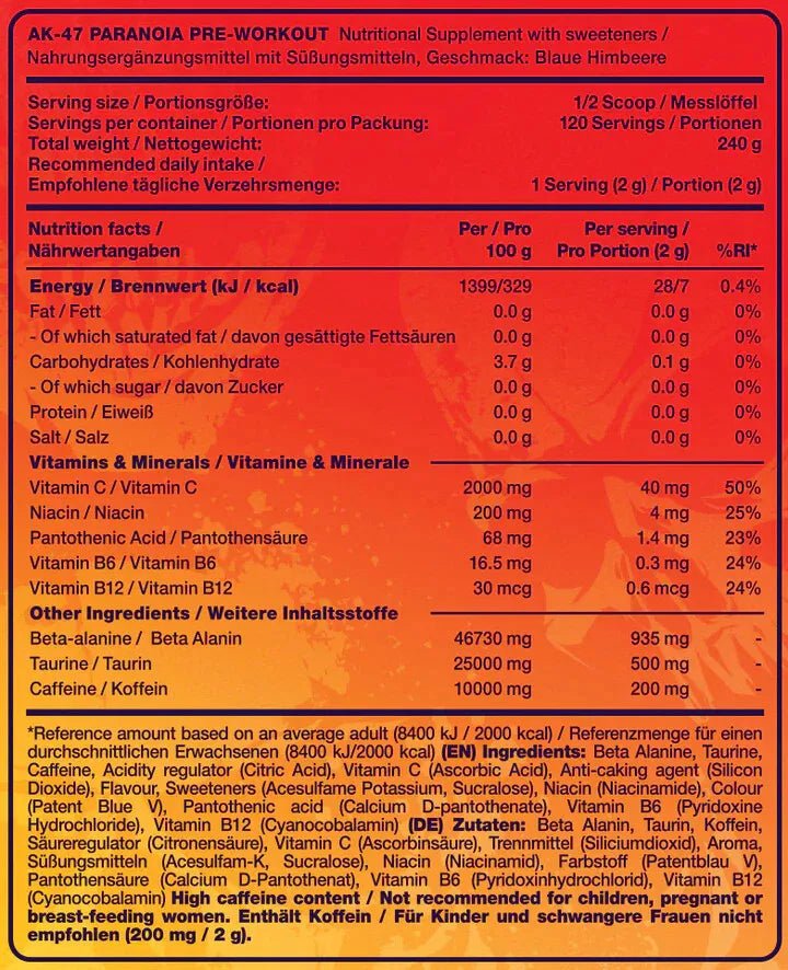 AK-47 Labs Pre-Workout 240g image 4