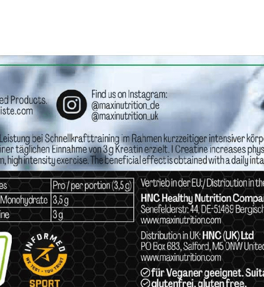 MaxiNutrition Creapure Creatine 250g image 1