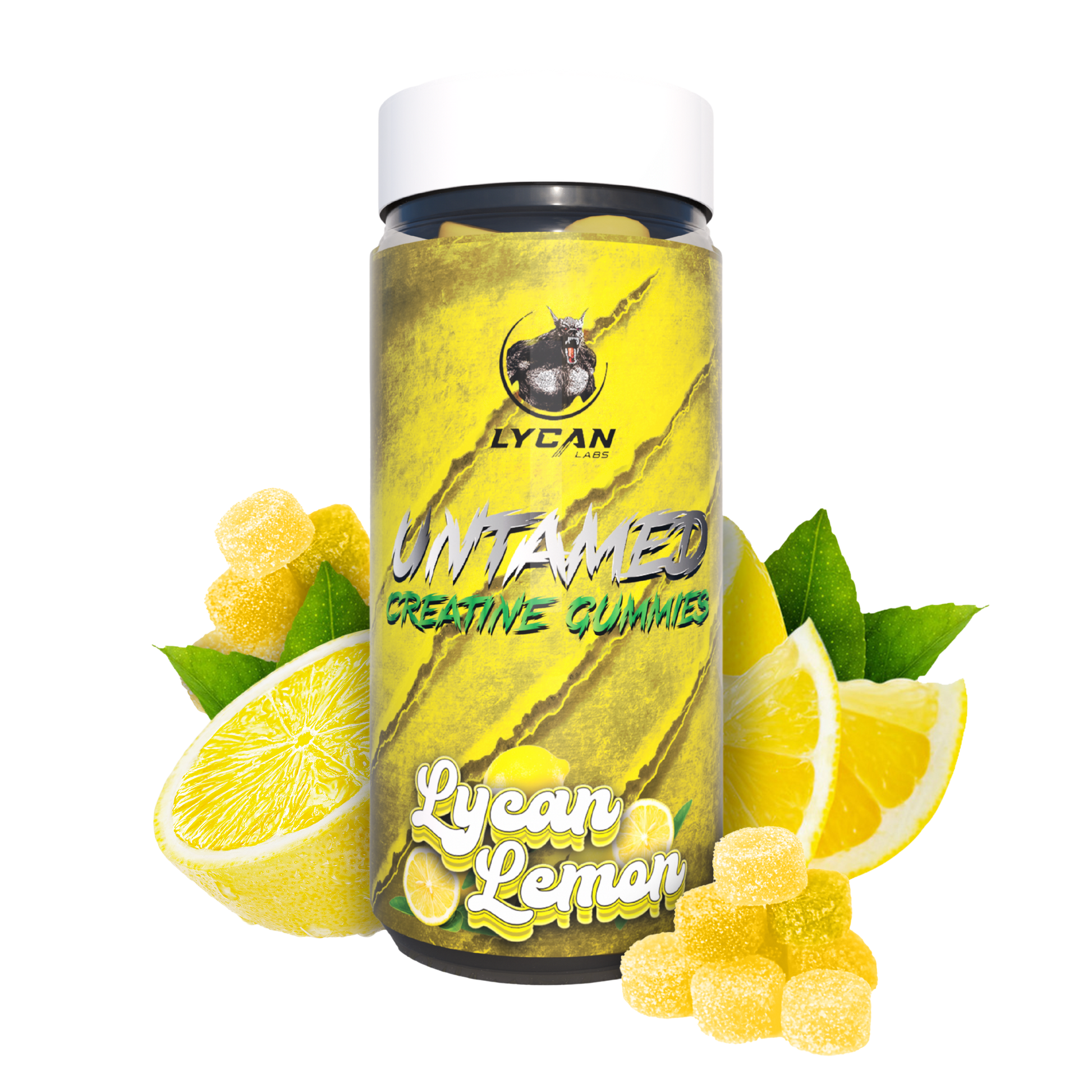 Lycan Labs Untamed Creatine Gummies – Lemon (300g, 90 Gummies) image 0