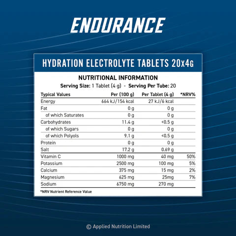 Applied Nutrition Effervescent Electrolyte Tablets 6x20 Tabs image 1
