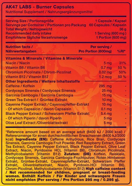 AK-47 Labs Pre Workout 60 Caps