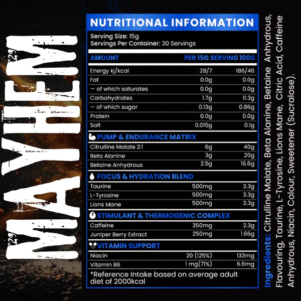 SWOLE Lifestyle MAYHEM Pre Workout 450g