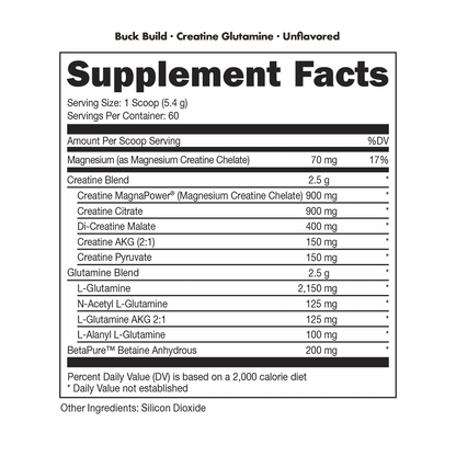 Bucked Up Buckbuild (Creatine / Glutamine) – 324g