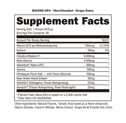 Bucked Up Non-Stimulant Pre-Workout