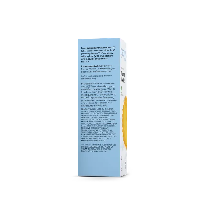 OSAVI Vitamin D3 + K2 - 25ml oral spray, peppermint